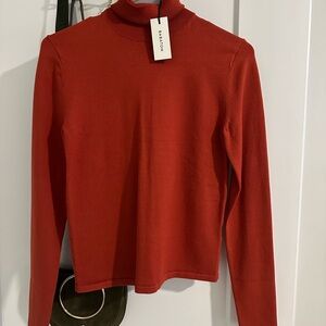 Aritzia Babaton Leonara Corsa Red Rouge De Course Turtleneck